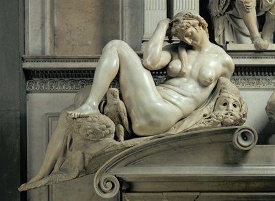 Tomb of Giuliano de Medici, detail of Night by Michelangelo Buonarroti